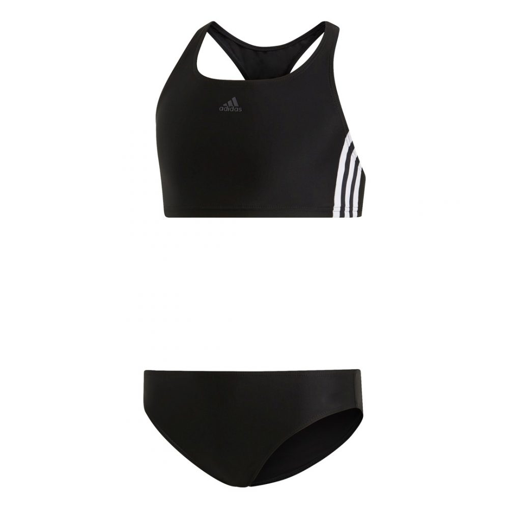 Adidas Fit 3-Stripes Girls' Bikini (Black) | The Sport Center