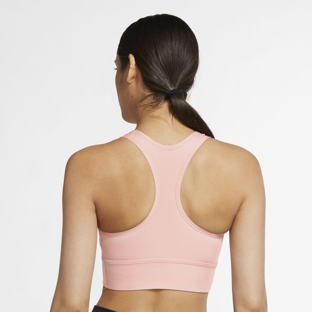 Nike Women's Sports Bras Polyester/Spandex Blend Swoosh Ultrabreathe Medium  Support Bra Pink (Large) 